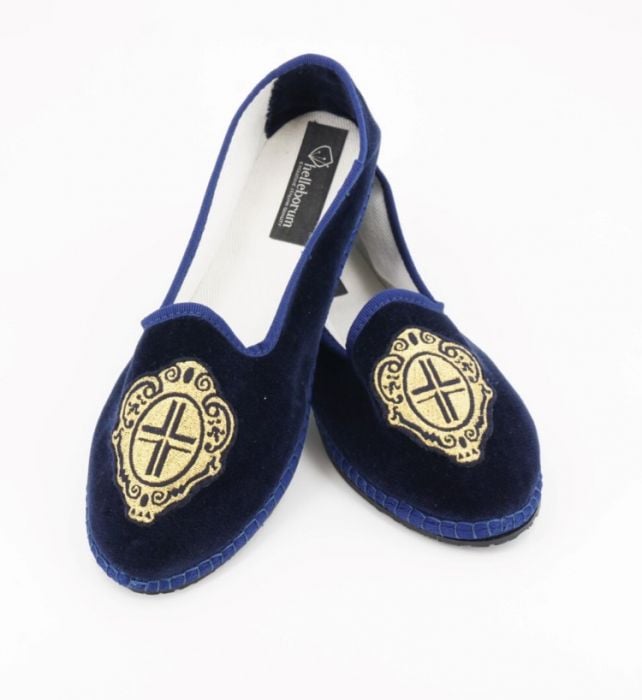 Handmade velvet Friulane slippers