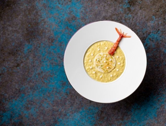 Curry and prawn risotto