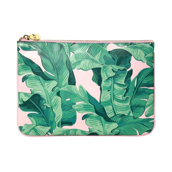 Stoney Clover Lane x The Beverly Hills Hotel banana leaf print flat pouch