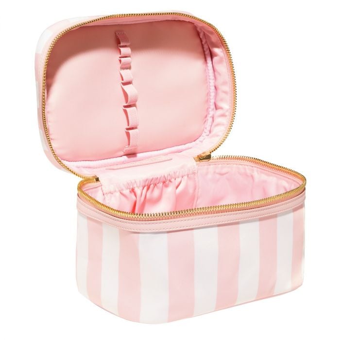 Stoney Clover Lane x The Beverly Hills Hotel pink striped vanity case