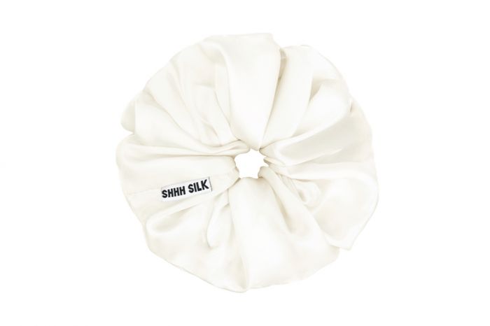 White Shhh Silk Scrunchie